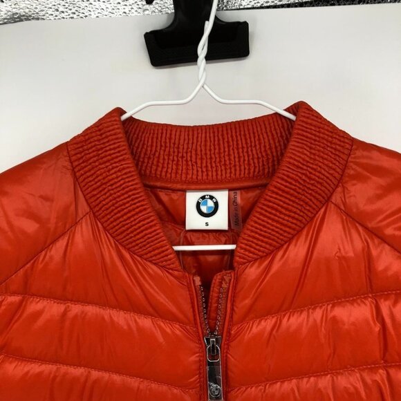 BMW Red puffer bomber jacket women’s small NWT S - Picture 11 of 16